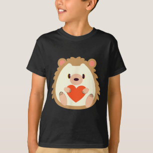 Hedgehog Valentines Day Heart Animals Lover Gift  T-Shirt