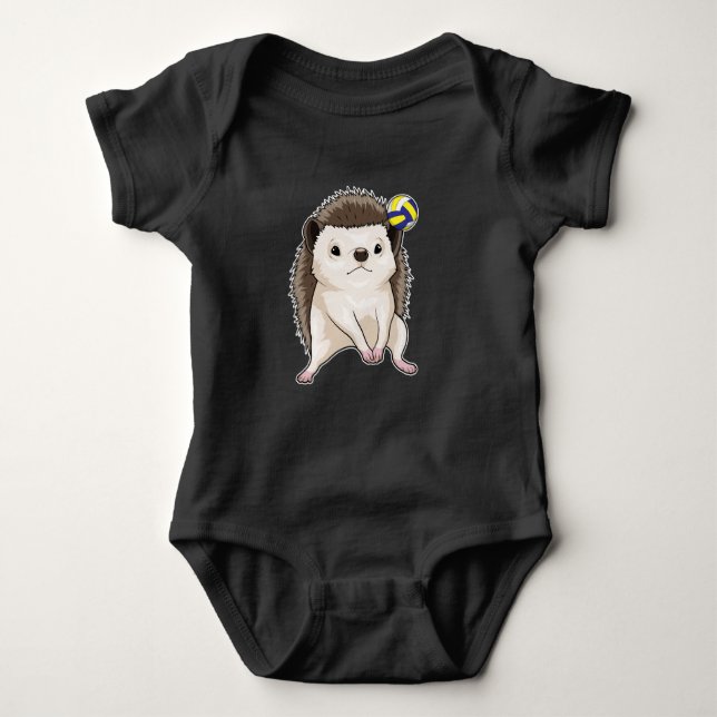 Hedgehog Volleyball player Volleyball Baby Bodysuit (Front)