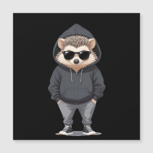 Hedgehog Wearing Hoodie Funny Cool Animal Vector