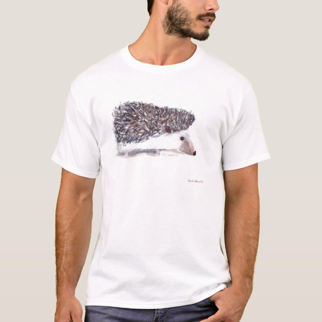 Hedgehog wild animal wildlife cute watercolor  T-Shirt (Front)