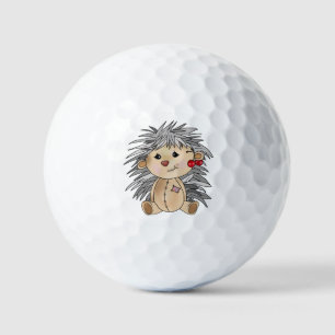 hedgehog with cherry golf balls
