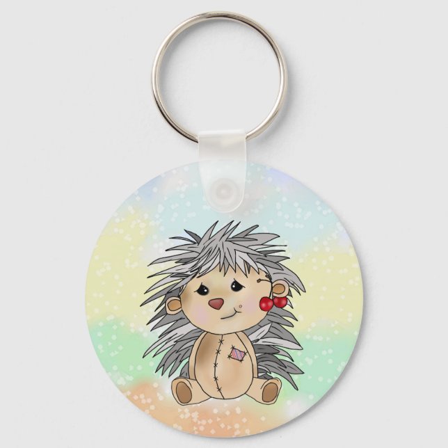 hedgehog with cherry key ring (Front)