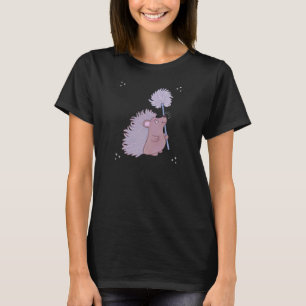 Hedgehog with Dandelion Cute Folk Art Nature T-Shirt