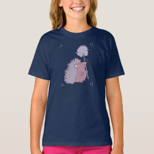 Hedgehog with Dandelion Cute Folk Art Nature T-Shirt