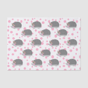 Hedgehog with Floral Wreath Tissue Paper