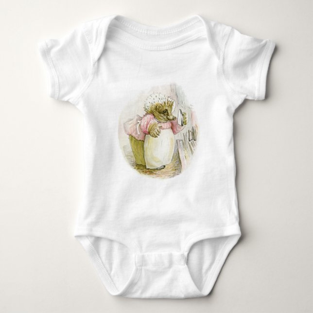 Hedgehog with Iron Mrs Tiggy-Winkle Baby Bodysuit (Front)