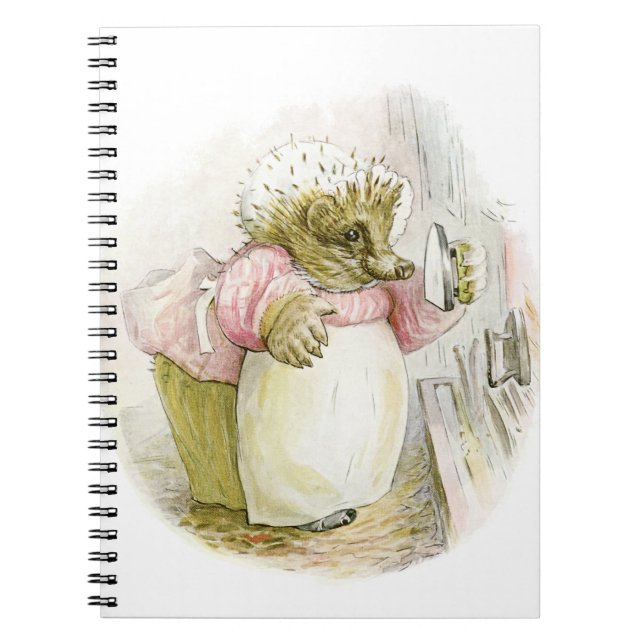 Hedgehog with Iron Mrs Tiggy-Winkle Spiral Notebook (Front)