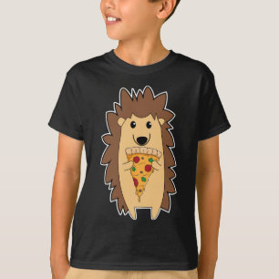 Hedgehog With Pizza Slice Cute Animal Hedgehog Pet T-Shirt