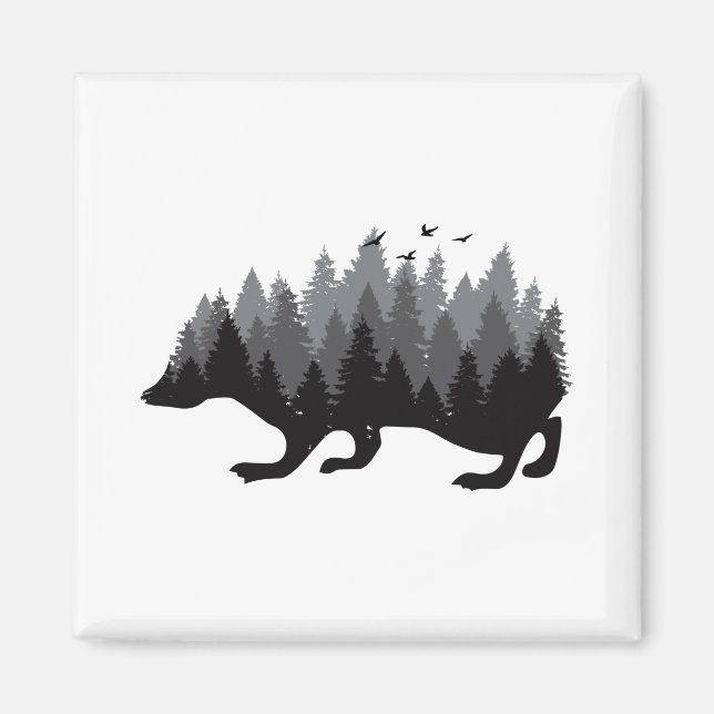 Hedgehog - Woodland Design Magnet (Front)