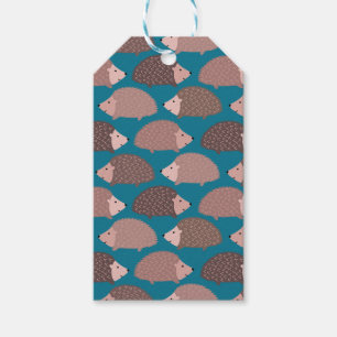 Hedgehog woodland pattern gift tags