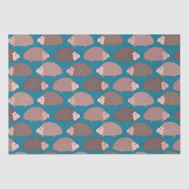 Hedgehog woodland pattern tissue paper (Front)