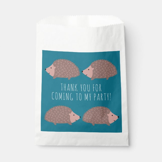 Hedgehog woodland Thank You Favour Bags (Front)
