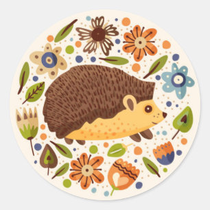 Hedgehog world  heart sticker