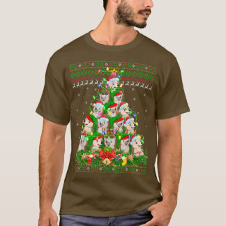 Hedgehog Xmas Lighting Tree Santa Hedgehog Ugly Ch T-Shirt