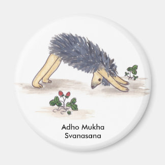 Hedgehog Yoga, Downdog (with Text) Magnet