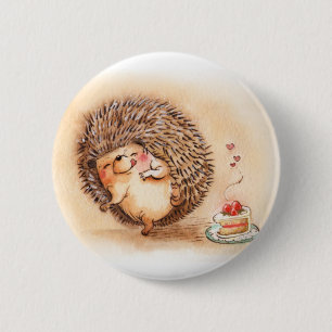 Hedgehog Yum 6 Cm Round Badge