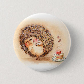 Hedgehog Yum 6 Cm Round Badge