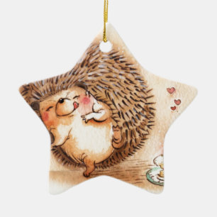 Hedgehog YUM! Ceramic Tree Decoration