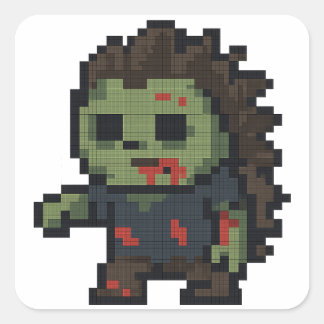 hedgehog zombie sheet square sticker