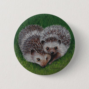 Hedgehogs 6 Cm Round Badge