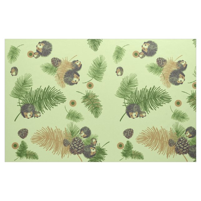 Hedgehogs and Pinecones fabric (Fat Quarter)