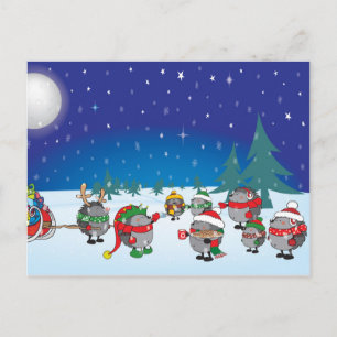 Hedgehog's Christmas magic Holiday Postcard