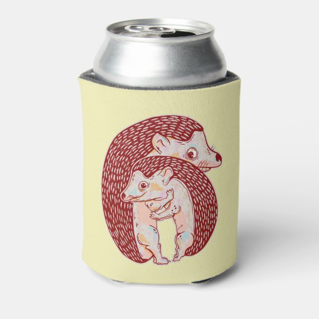 Hedgehogs hugging can cooler (Can Back)