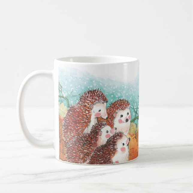 Hedgehogs Illustration  Coffee Mug (Left)