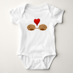 Hedgehogs in love baby bodysuit