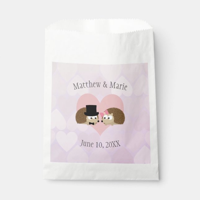 Hedgehogs in Love Favour Bags (Front)