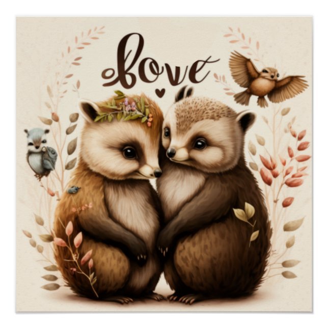  hedgehogs in love  poster (Front)