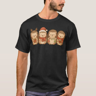 Hedgehogs Kids Boys Girls Christmas Hedgehogs T-Shirt