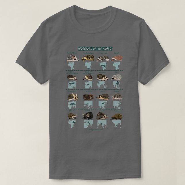 Hedgehogs of the World T-Shirt (Design Front)