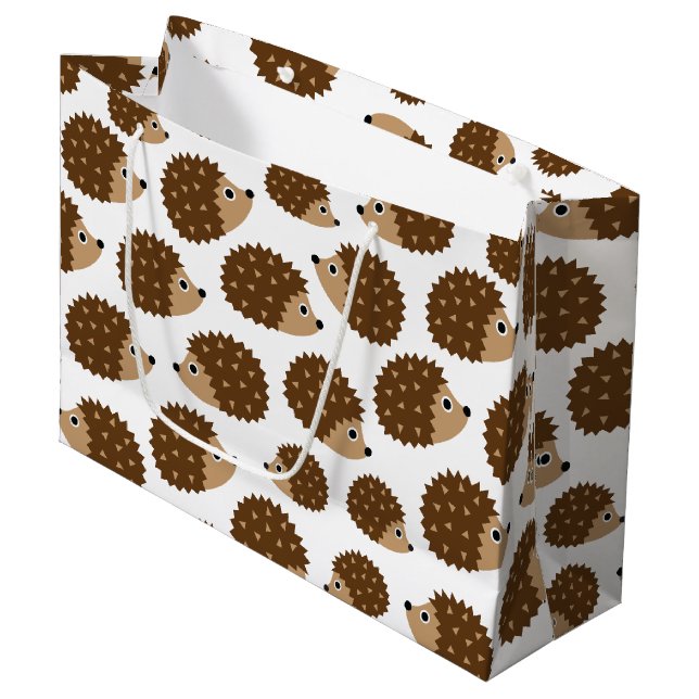 Hedgehogs seamless pattern (ver.6) large gift bag (Front Angled)