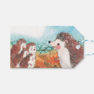 Hedgehogs talking to each other Illustration  Gift Tags