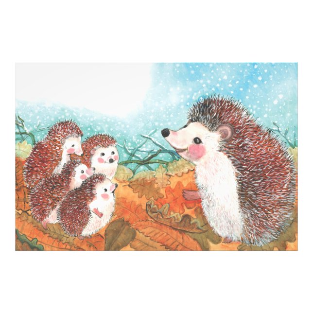 Hedgehogs talking to each other Illustration  Photo Print (Front)