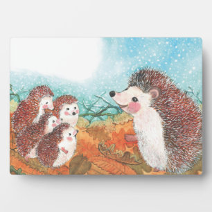 Hedgehogs talking to each other Illustration  Plaque