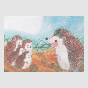 Hedgehogs talking to each other Illustration Tissue Paper
