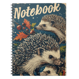 Hedgehogs Vintage Notebook