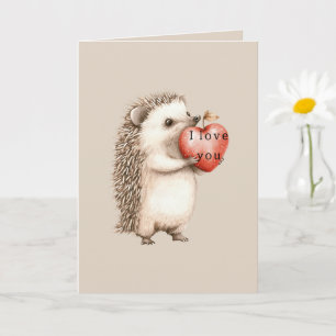 Hedgehogs with Heart Love Card