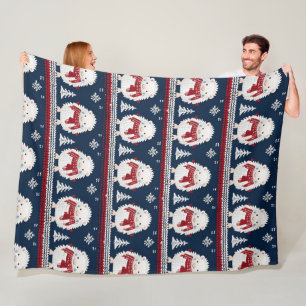 Hedgehogs with Scarves fleece blanket