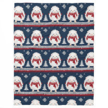Hedgehogs with Scarves fleece blanket