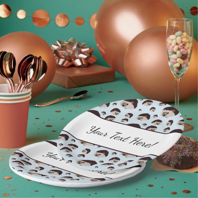 Hedgehogs with Text Paper Plate (Multi)
