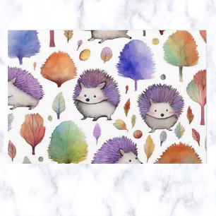 Hedgehogs Wrapping Paper Sheet