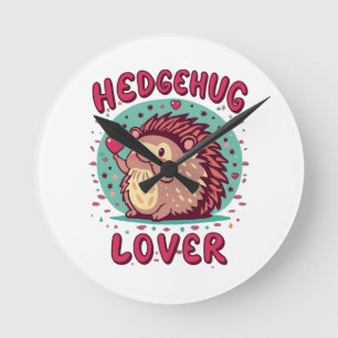 Hedgehug Lover Round Clock