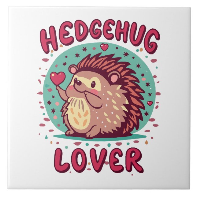 Hedgehug Lover Tile (Front)