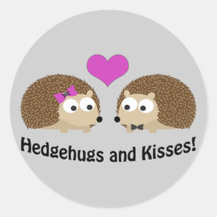 Hedgehugs and Kisses Hedgehog Love Classic Round Sticker