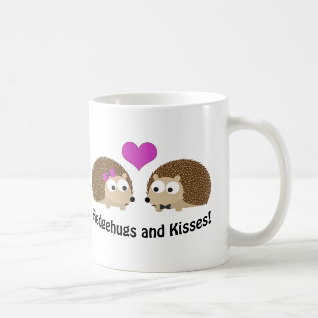 Hedgehugs and Kisses hedgehog love Coffee Mug (Right)
