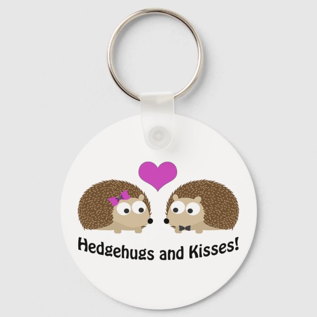Hedgehugs and Kisses hedgehog love Key Ring (Front)