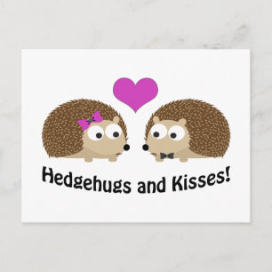 Hedgehugs and Kisses Hedgehog Love Postcard